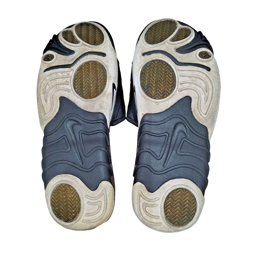 Vintage Y2K Nike Slides Men's Black White Rubber Sandals Size 12 - 810006 001